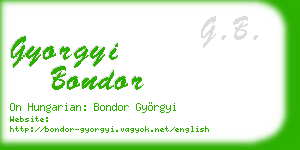 gyorgyi bondor business card